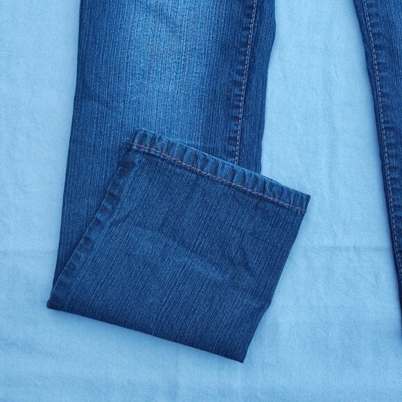 Seductions FD jeans women's junior size 9 indigo blue colour straight distressed - Picture 9 of 14